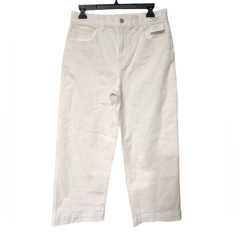 Madewell Women's Perfect Vintage Wide Leg White Crop Jeans Size 29P